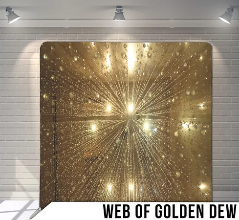 AT PhotoBooth | Web Of Golden Dew Backdrop