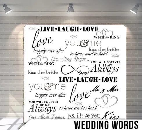 AT PhotoBooth | Wedding Words Backdrop